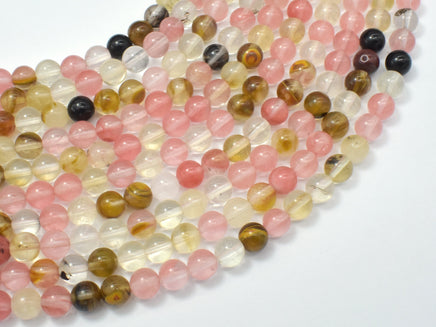 Fire Cherry Quartz Beads, Round, 6mm-RainbowBeads