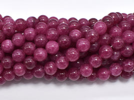 Jade Beads, Fuchsia, 8mm Round Beads-RainbowBeads
