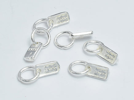 6pcs 925 Sterling Silver Charms, Double Happiness Charm, Wedding Decoration, 6.8x3.5mm-RainbowBeads