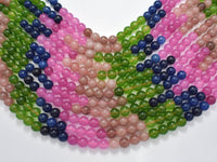 Jade - Multi Color, 8mm, Round, 15 Inch-RainbowBeads