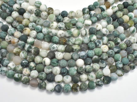 Matte Tree Agate Beads, 8mm Round Beads-RainbowBeads