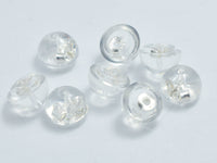 20pcs 925 sterling silver Earring backs, Earnut with Clear Rubber, 5.5x4mm-RainbowBeads