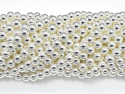 Hematite Beads-Silver, 6mm (6.3mm) Round-RainbowBeads