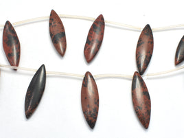Mahogany Obsidian, 10x34mm Marquise Beads-RainbowBeads