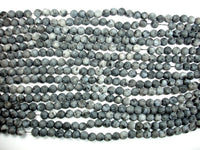 Matte Black Labradorite Beads, Matte Larvikite, 6mm Round Beads-RainbowBeads