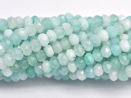 Jade - Amazonite Color 3x4mm Faceted Rondelle, 14 Inch-RainbowBeads