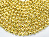 Lava-Gold Plated, 10mm (10.5mm) Round-RainbowBeads