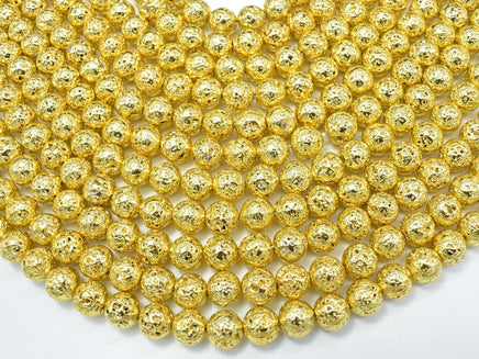 Lava-Gold Plated, 10mm (10.5mm) Round-RainbowBeads