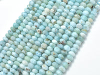 Dominican Larimar, Genuine Larimar, 4x(5-6)mm Faceted Rondelle-RainbowBeads