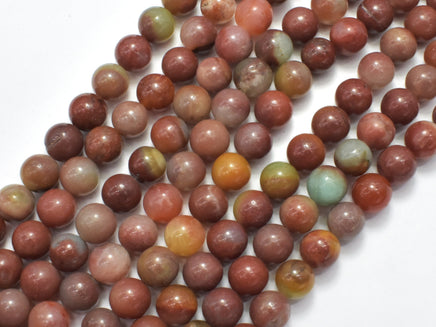 Red Amazonite Beads, 8mm, Round-RainbowBeads