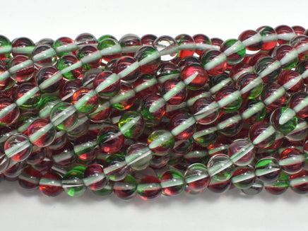 Mystic Aura Quartz-Red, Green, 6mm, Round-RainbowBeads