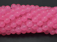 Sponge Quartz Beads-Pink, 8mm Round Beads-RainbowBeads