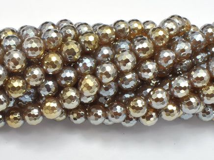 Mystic Coated Agate-Gray, 8mm Faceted Round-RainbowBeads