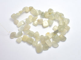 Light Gray Moonstone, (8-10)x(9-14)mm Free Form Beads-RainbowBeads