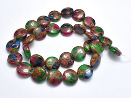 Mosaic Stone Beads, 12mm Coin-RainbowBeads