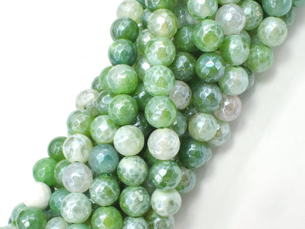 Mystic Coated Fire Agate- Green, 8mm Faceted-RainbowBeads