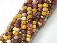 Mookaite Beads, 4x6mm Faceted Rondelle-RainbowBeads