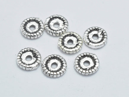 10pcs 925 Sterling Silver Spacers-Antique Silver, 6mm Space-RainbowBeads