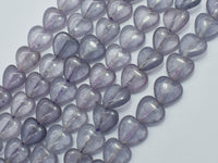 Jade - Gray 12mm Heart Beads-Rainbow Beads