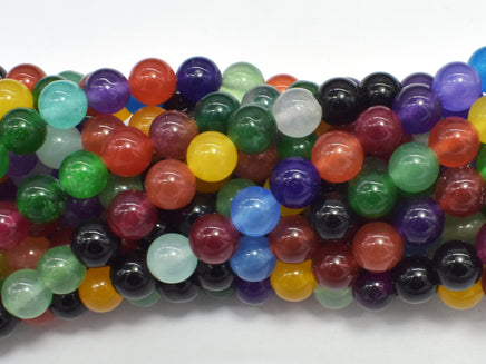 Jade - Multi Color, 8mm Round-RainbowBeads