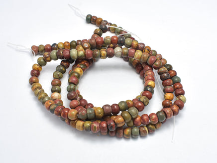 Picasso Jasper Beads, 4x6mm Rondelle Beads-RainbowBeads
