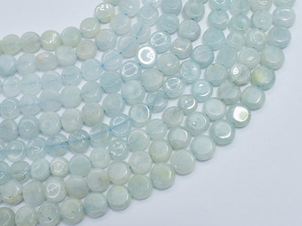 Aquamarine 6.5mm-7mm Coin Beads-RainbowBeads