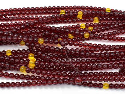 Blood Amber Resin, 6mm(5.8mm) Round Beads, 23 Inch, Approx 108 beads-RainbowBeads