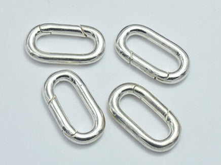 1pc 925 Sterling Silver Oval Clasp, Spring Gate Oval Clasp, Push Clip Clasp, 17x9mm-RainbowBeads