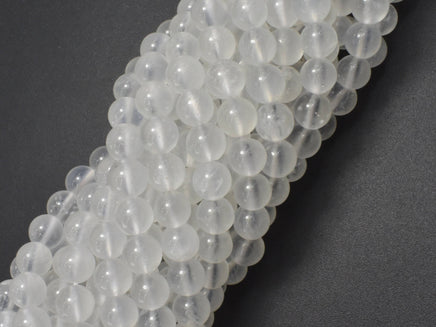 White Moonstone Beads, 6mm Round-RainbowBeads