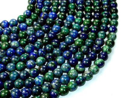 Azurite Malachite Beads, Round, 6mm (6.5mm)-RainbowBeads