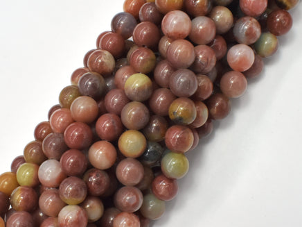 Red Amazonite Beads, 8mm, Round-RainbowBeads