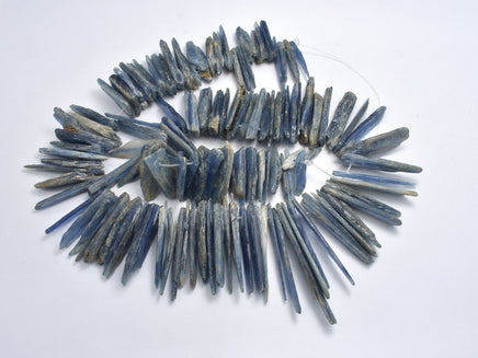 Blue Kyanite (7-12)x(16-48)mm Graduated Top Drilled Slice Stick-RainbowBeads