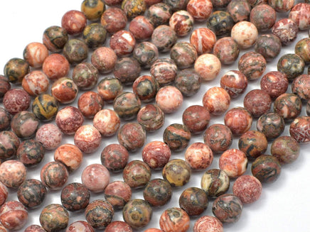Leopard Skin Jasper, 6mm (6.5mm) Round Beads-RainbowBeads
