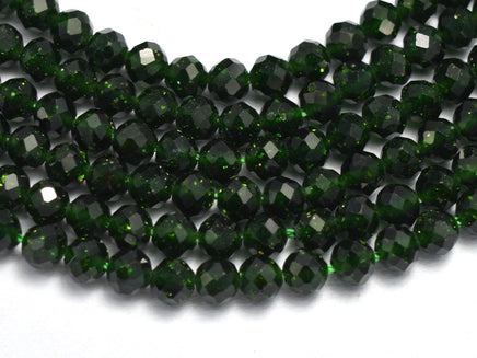 Green Goldstone 3.2mm Micro Faceted Round-RainbowBeads