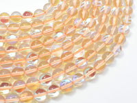 Mystic Aura Quartz-Champagne, 6mm (6.5mm) Round-RainbowBeads