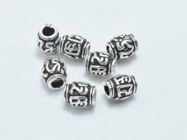 10pcs 925 Sterling Silver Beads-Antique Silver, Drum Beads, Spacer Beads, 4x5mm-RainbowBeads