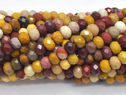 Mookaite Beads, 4x6mm Faceted Rondelle-RainbowBeads