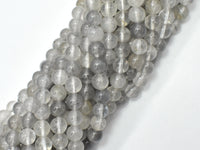Gray Quartz Beads, Round, 6mm-RainbowBeads