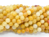 Yellow Jade Beads, Round, 6mm, 15.5 Inch-RainbowBeads