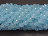 Jade - Aqua Blue, 8mm (8.3mm) Round-RainbowBeads