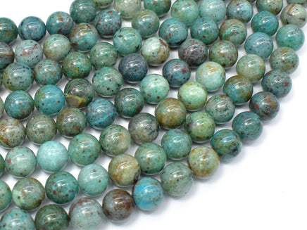 Chrysocolla-Natural , 10mm Round Beads-RainbowBeads