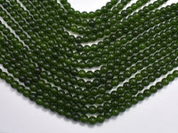 Jade - Olive Green, 6mm (6.3mm) Round-RainbowBeads