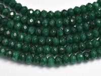 Jade - Green 3x4mm Faceted Rondelle, 14 Inch-RainbowBeads