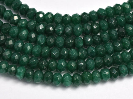 Jade - Green 3x4mm Faceted Rondelle, 14 Inch-RainbowBeads