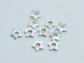 Approx. 50pcs 925 Sterling Silver Star Spacer, 3x3mm-RainbowBeads