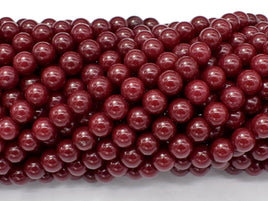 Jade Beads-Red, 6mm (6.4mm) Round Beads-RainbowBeads