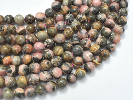 Rhodochrosite, 8mm, Round, 15 Inch-RainbowBeads