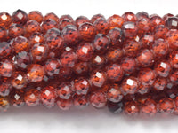 Cubic Zirconia - Orange, CZ beads, 4mm, Faceted-RainbowBeads