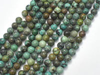 African Turquoise Beads, Round, 6mm (6.7mm)-RainbowBeads