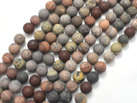Matte Artistic Jasper, 8mm Round Beads-RainbowBeads